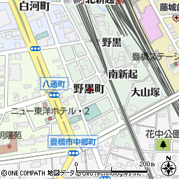 愛知県豊橋市野黒町周辺の地図