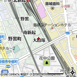 愛知県豊橋市花田町大山塚周辺の地図