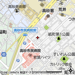 兵庫県高砂市荒井町紙町26-7周辺の地図