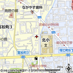 兵庫県尼崎市富松町3丁目13-17周辺の地図