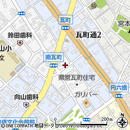 愛知県豊橋市南瓦町42周辺の地図