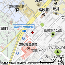 兵庫県高砂市荒井町紙町26-18周辺の地図