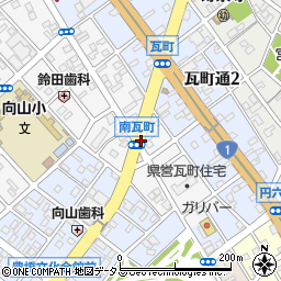 愛知県豊橋市南瓦町周辺の地図