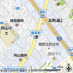 愛知県豊橋市南瓦町周辺の地図