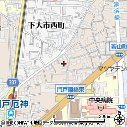 兵庫県西宮市下大市東町周辺の地図