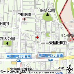 尼崎東園田郵便局周辺の地図