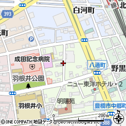 愛知県豊橋市八通町周辺の地図