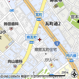 愛知県豊橋市南瓦町19周辺の地図