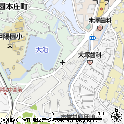 兵庫県西宮市甲陽園本庄町周辺の地図
