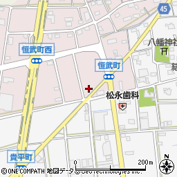 静岡県浜松市中央区恒武町224周辺の地図