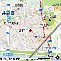 大阪府大阪市東淀川区北江口4丁目3-4周辺の地図