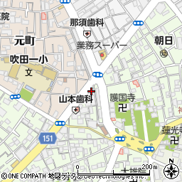 池田泉州銀行吹田支店周辺の地図