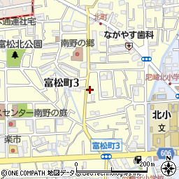 兵庫県尼崎市富松町3丁目18-2周辺の地図