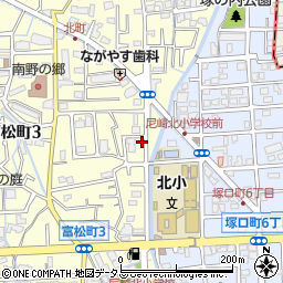 兵庫県尼崎市富松町3丁目15-30周辺の地図