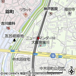 京阪パーキング寝屋川木田町駐車場周辺の地図