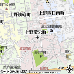 三重県伊賀市上野愛宕町周辺の地図