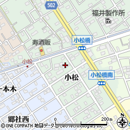 愛知県豊橋市花田町（小松）周辺の地図