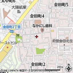 大阪府守口市金田町2丁目58周辺の地図