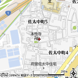 大阪府守口市佐太中町周辺の地図