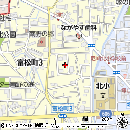 兵庫県尼崎市富松町3丁目18周辺の地図