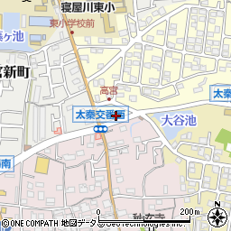 大阪府寝屋川市太秦緑が丘22周辺の地図