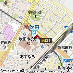 大阪府吹田市周辺の地図