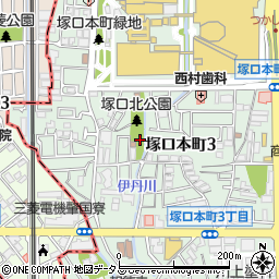 塚口北公園トイレ周辺の地図