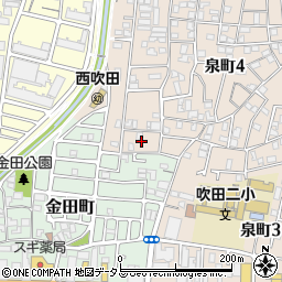 大阪府吹田市泉町4丁目35周辺の地図