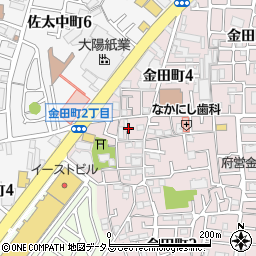 大阪府守口市金田町2丁目57周辺の地図