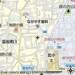 兵庫県尼崎市富松町3丁目15-12周辺の地図