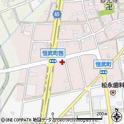 静岡県浜松市中央区恒武町190周辺の地図