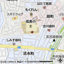 寝屋川市立成美小学校周辺の地図