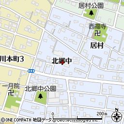 愛知県豊橋市岩田町北郷中周辺の地図