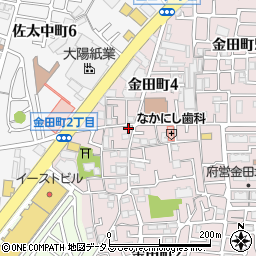 守口金田町二郵便局周辺の地図