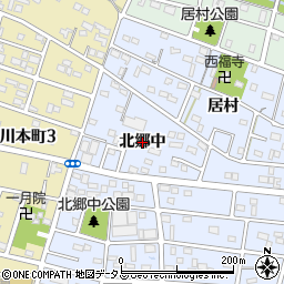 愛知県豊橋市岩田町（北郷中）周辺の地図