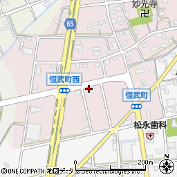 静岡県浜松市中央区恒武町192周辺の地図