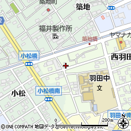 愛知県豊橋市西羽田町69周辺の地図
