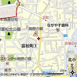 兵庫県尼崎市富松町3丁目33-23周辺の地図