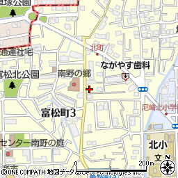 兵庫県尼崎市富松町3丁目36-1周辺の地図