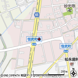 静岡県浜松市中央区恒武町181周辺の地図