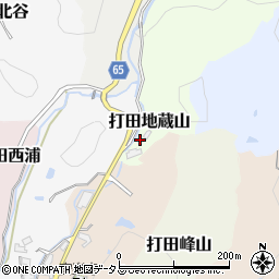 京都府京田辺市打田地蔵山周辺の地図
