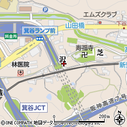 兵庫県神戸市北区山田町下谷上沢周辺の地図