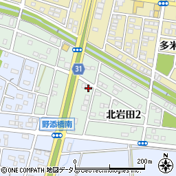 愛知県豊橋市北岩田周辺の地図