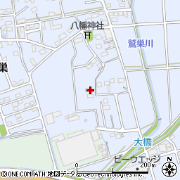 静岡県袋井市鷲巣611-A周辺の地図