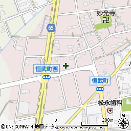 静岡県浜松市中央区恒武町178周辺の地図