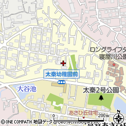 大阪府寝屋川市太秦緑が丘19-13周辺の地図