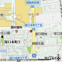 磯寿司くるくる丸塚口店周辺の地図