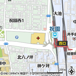 ダイソー京都祝園駅前店周辺の地図