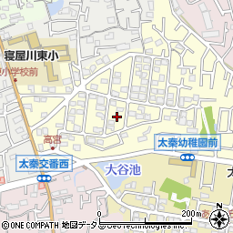 大阪府寝屋川市太秦緑が丘17周辺の地図