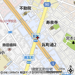 愛知県豊橋市瓦町通周辺の地図
